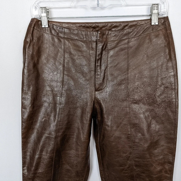 90s Y2K VINTAGE Bratz Hugo Buscati Collection sz. 6 Leather Pants Straight Leg - Picture 5 of 10